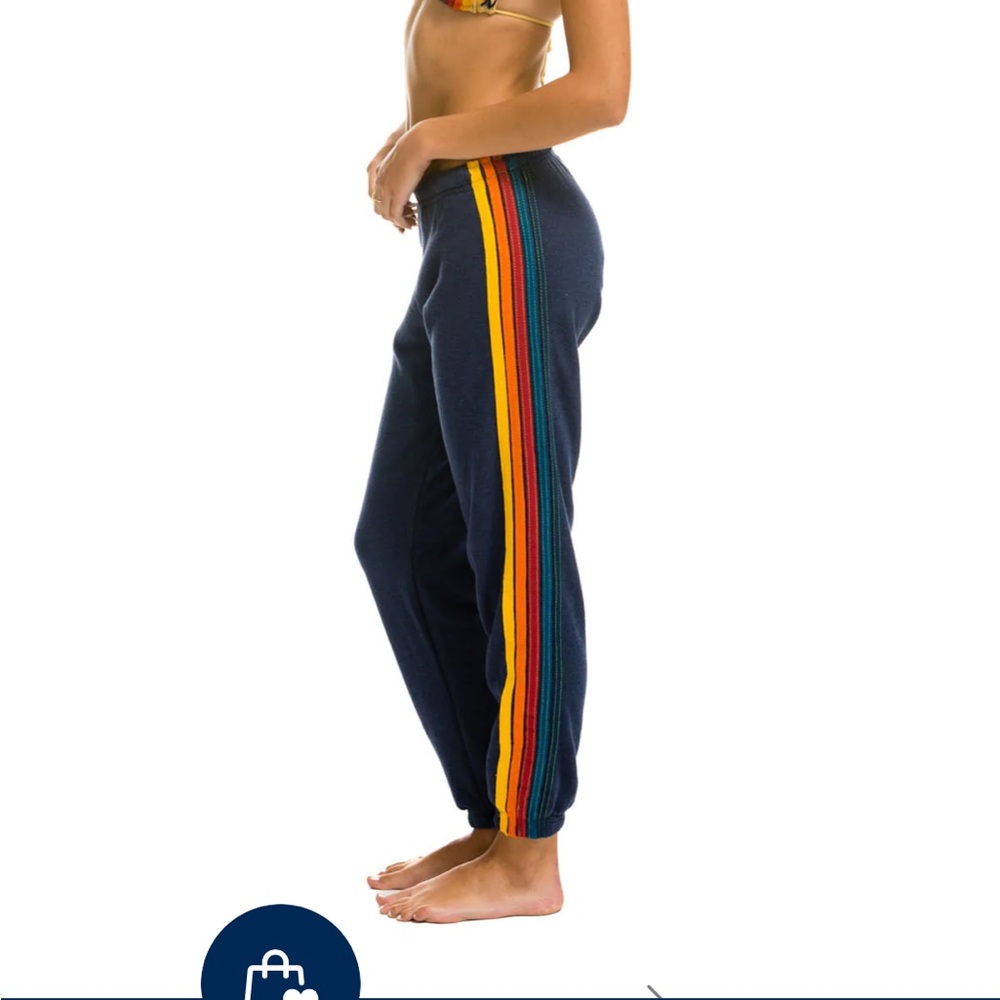 Aviator Nation 5 stripe navy sweatpants
